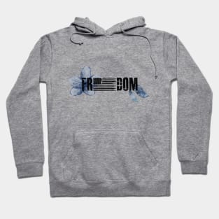 Freedom Blue Flower Hoodie